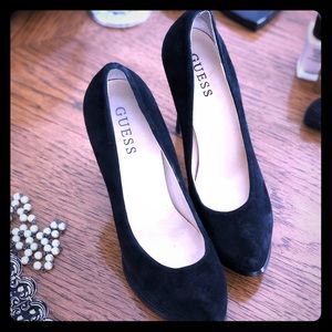 GUESS The Perfect Sexy Black Suede Stilettos